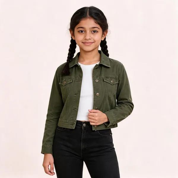 Olive_Denim_Cropped_Jacket_for_Girl
