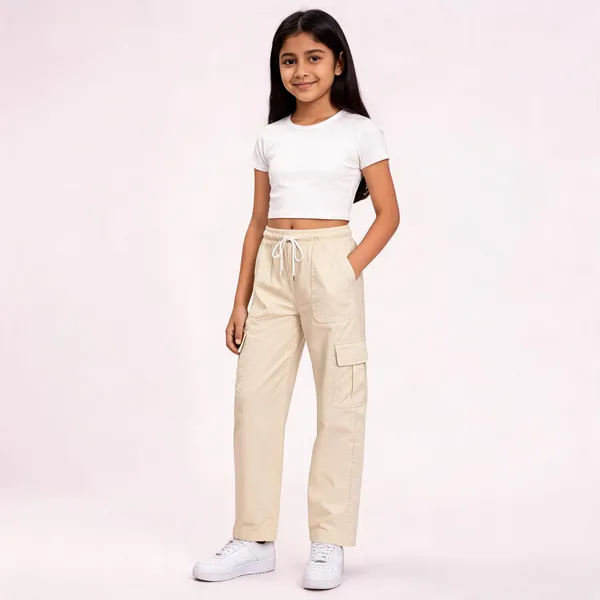 Cream_Cargo_Straight_Fit_Pants_for_Girl