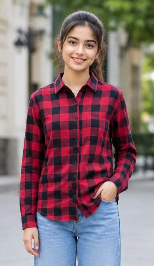 Red_Checkered_Casual_Shirt_for_Girl