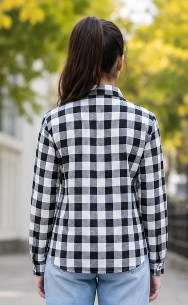 Black_White_Checkered_Button-Front_Shirt_for_Girl