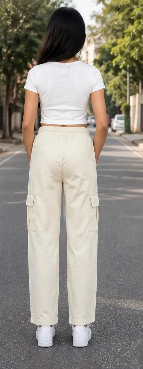 Cream_Cargo_Straight_Fit_Pants_for_Girl