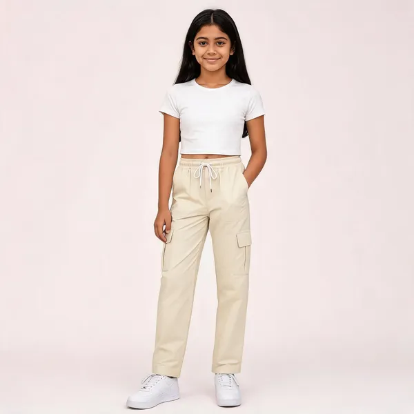 Cream_Relaxed_Fit_Cargo_Pants_for_Girl