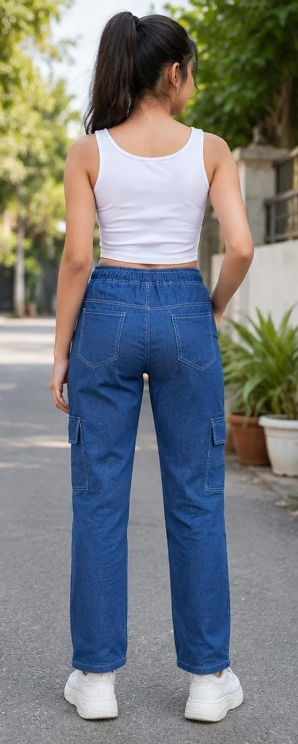 Blue_Denim_Wide_Leg_Cargo_Pants_for_Girl
