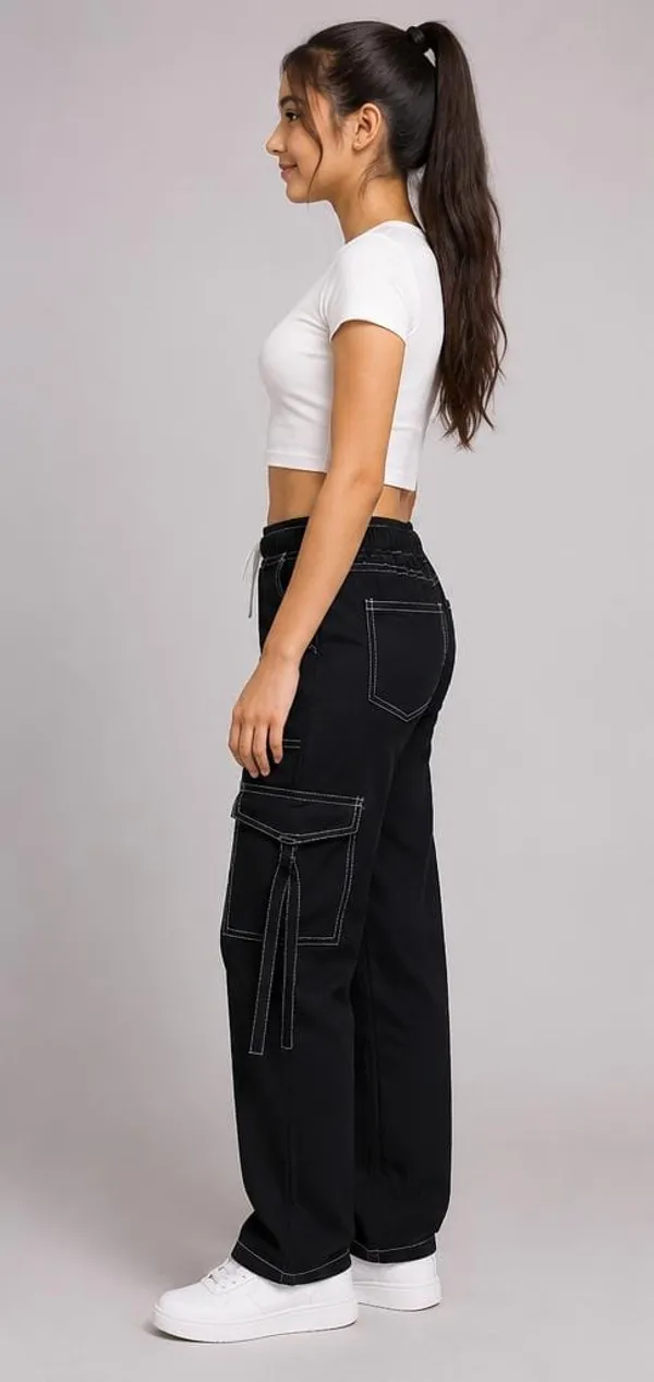 Black_Casual_Cargo_Pants_for_Girl