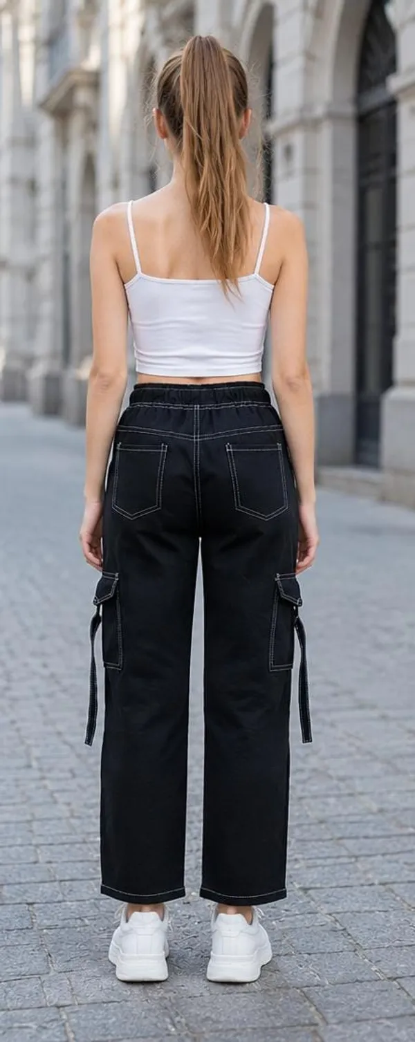 Black_Casual_Cargo_Pants_for_Girl