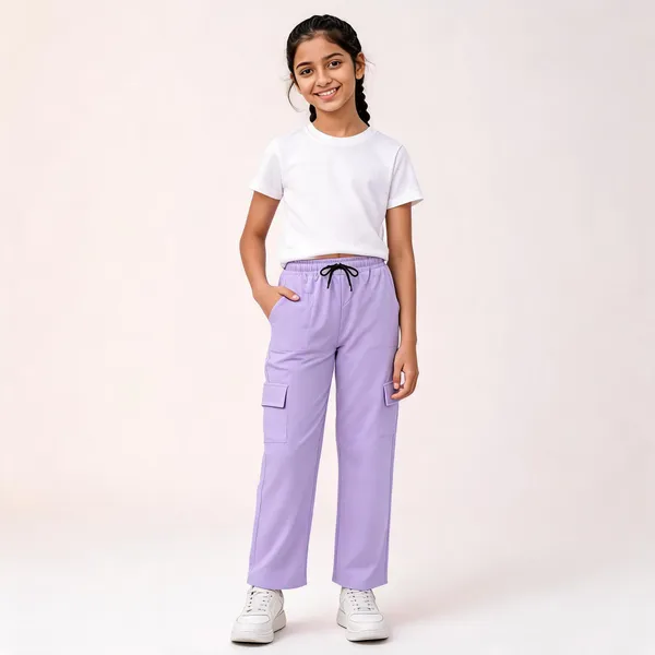 Lavender_Cargo_Fit_Pants_for_Girl
