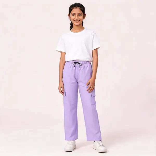 Lavender_Cargo_Fit_Pants_for_Girl