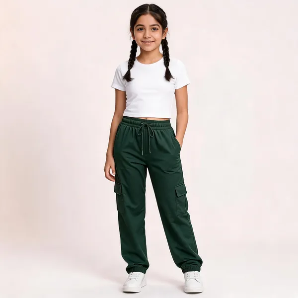 Green_Relaxed_Fit_Cargo_Jogger_Pants_for_Girl