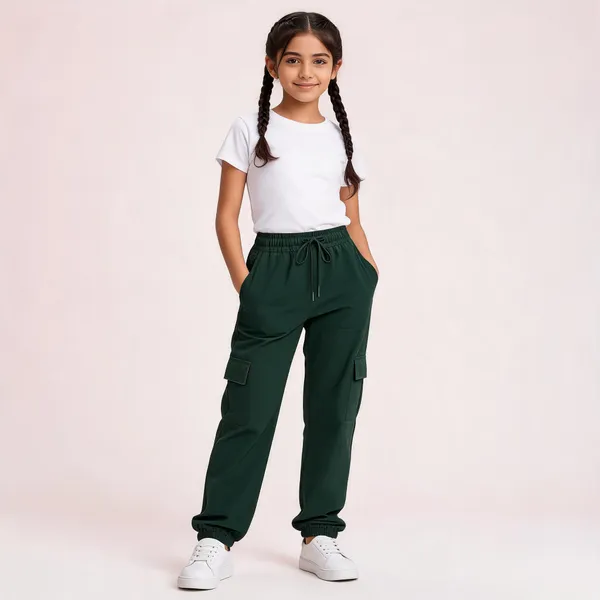 Green_Relaxed_Fit_Cargo_Jogger_Pants_for_Girl
