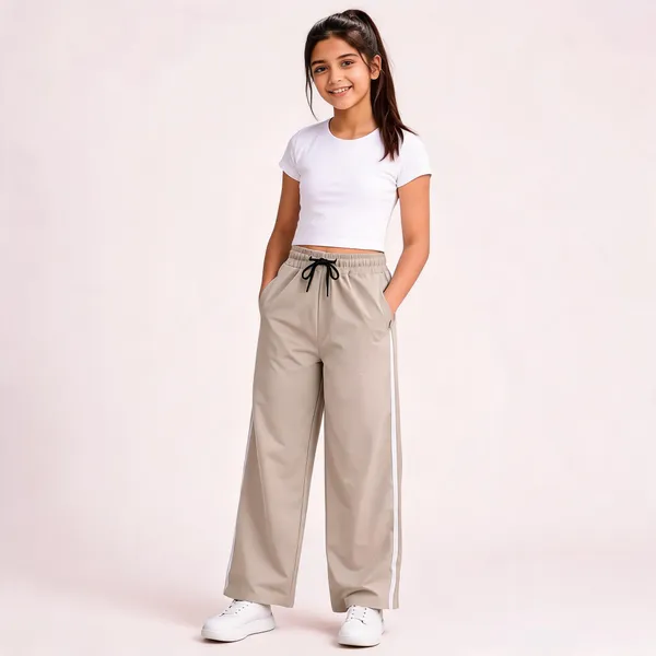 Beige_And_Black_Wide_Leg_Track_Pants_for_Girl