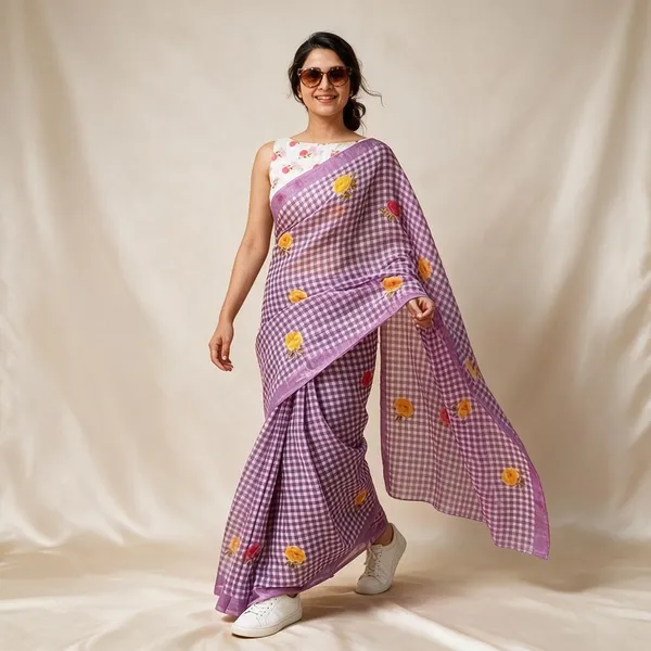 Purple_Linen_Saree_For_Women