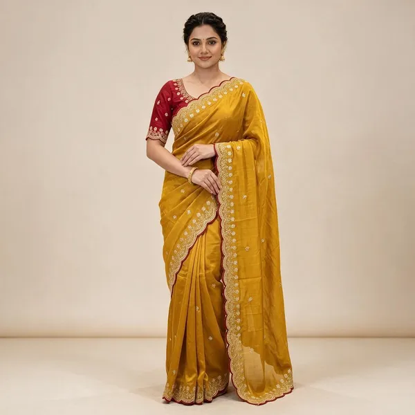 Mustard_Georgette_Saree_For_Women