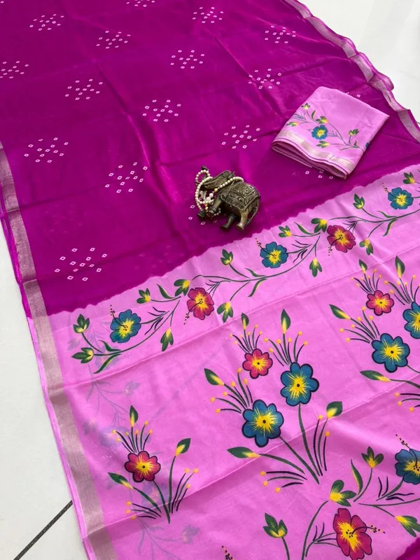 Magenta_Linen_Saree_For_Women