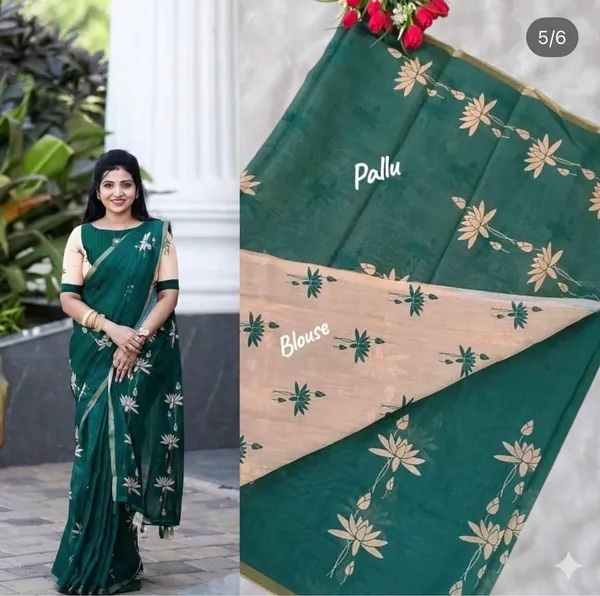 Green_Linen_Saree_For_Women