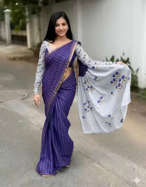 Purple_Linen_Saree_For_Women
