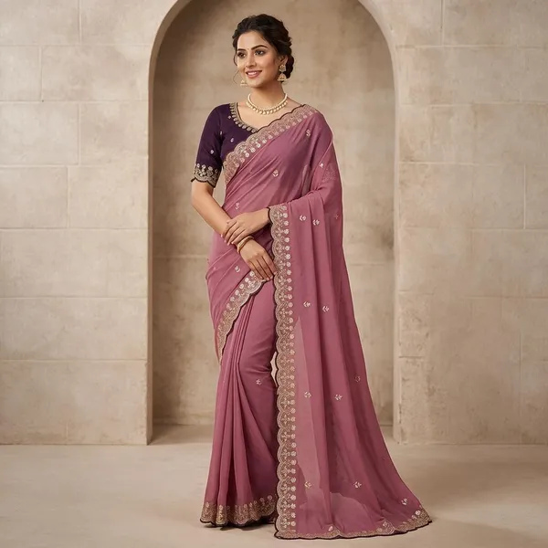 Mauve_Georgette_Saree_For_Women