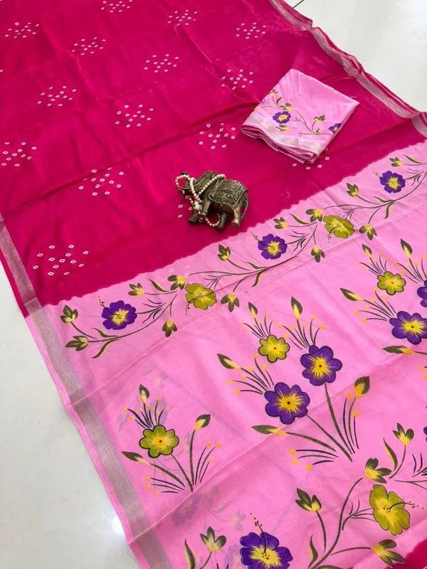 Pink_Linen_Saree_For_Women