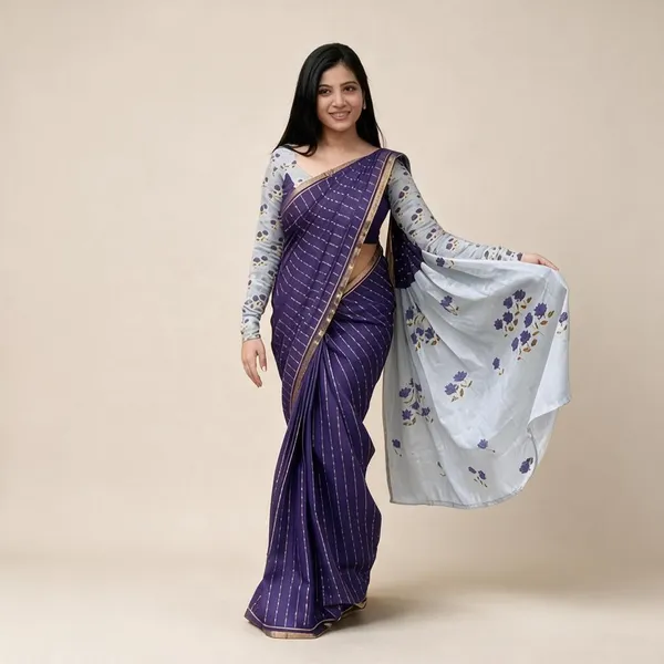 Purple_Linen_Saree_For_Women