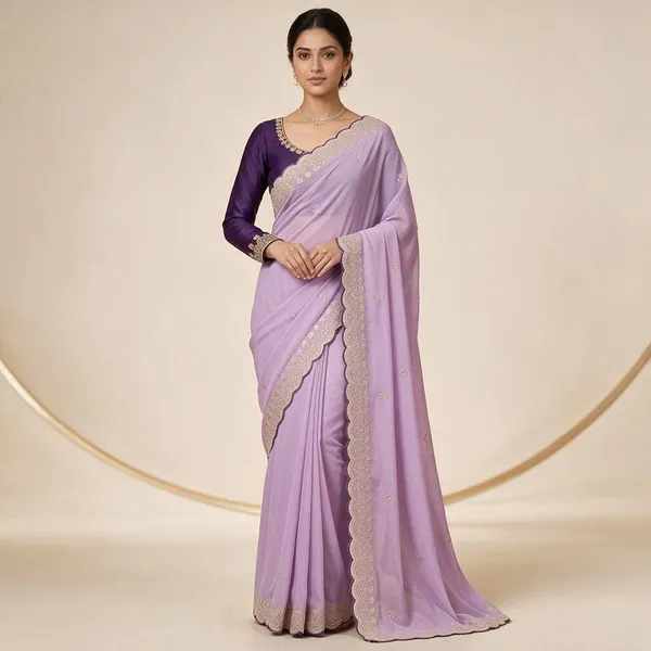 Lavender_Georgette_Saree_For_Women
