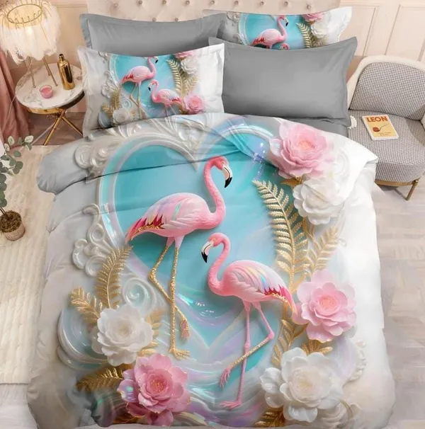 White_Cotton_Polyester_Hd_Digital_Print_King_Size_Bedsheet