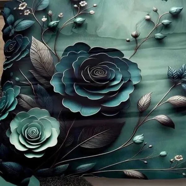 Green_Cotton_Polyester_Floral_Print_Queen_Size_Flat_Bedsheet