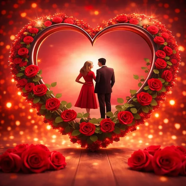 Red_Glace_Cotton_Romantic_Couple_Heart_Print_Queen_Size_Bedsheet