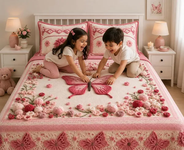 Cotton_Digital_Pink_Butterfly_Floral_Print_King_Size_Bedsheet