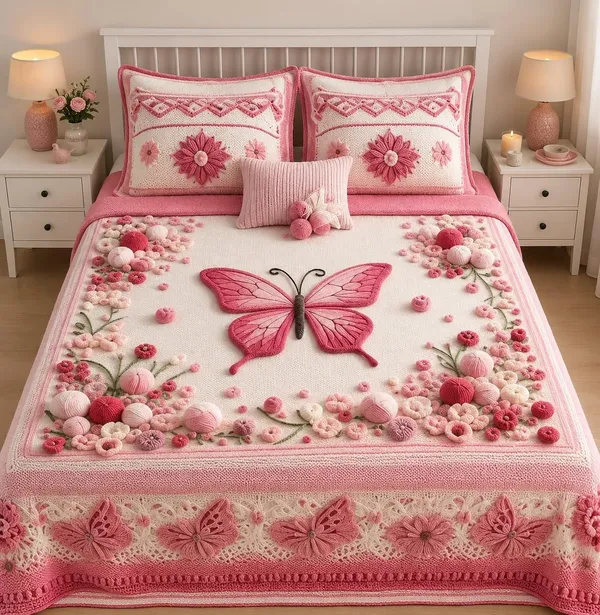 Cotton_Digital_Pink_Butterfly_Floral_Print_King_Size_Bedsheet