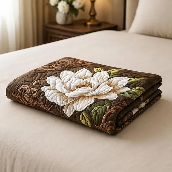 Cotton_Digital_Green_Floral_Print_King_Size_Bedsheet