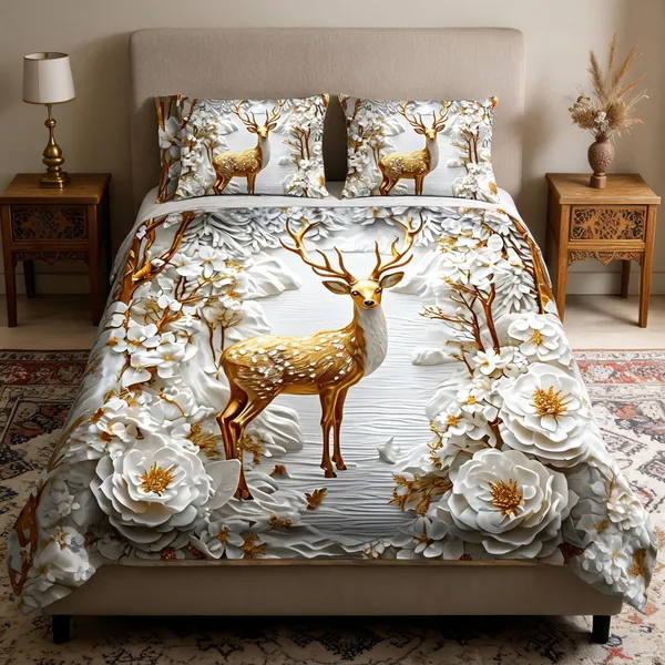 Cotton_Luxury_Golden_Deer_Floral_Print_King_Size_Bed_Sheet_Set