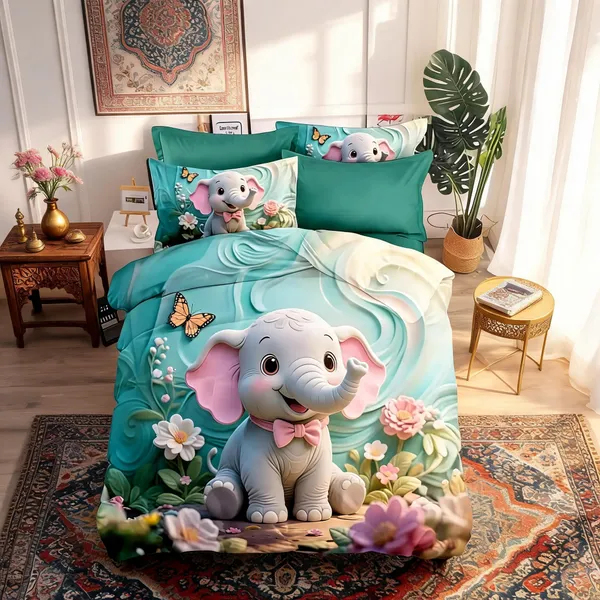 Blue_Cotton_Polyester_Hd_Digital_Print_King_Size_Bedsheet