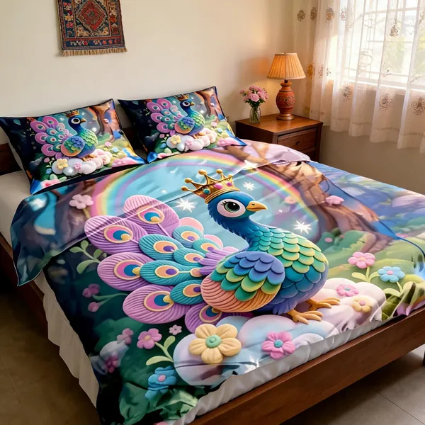 Blue_Cotton_Polyester_Hd_Digital_Print_King_Size_Bedsheet