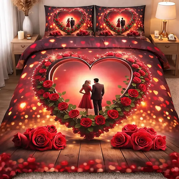 Red_Glace_Cotton_Romantic_Couple_Heart_Print_Queen_Size_Bedsheet