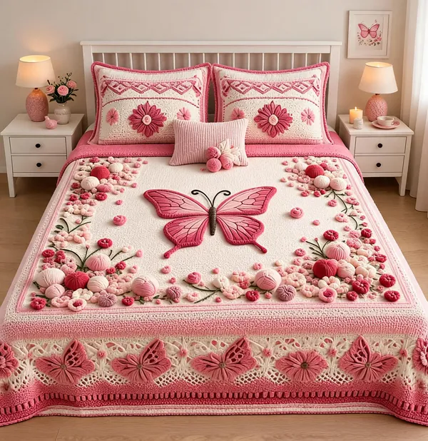 Cotton_Digital_Pink_Butterfly_Floral_Print_King_Size_Bedsheet