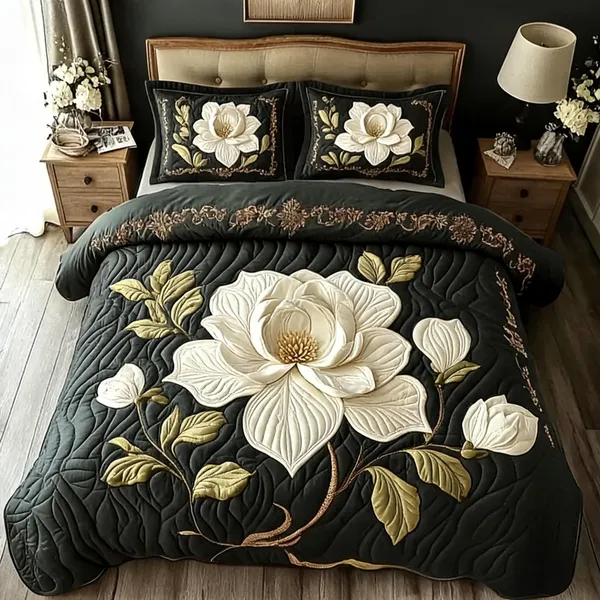 Cotton_Digital_Green_Floral_Print_King_Size_Bedsheet