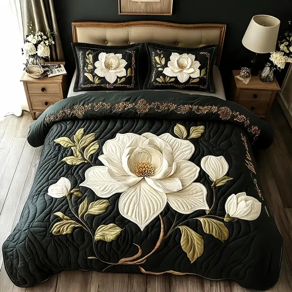 Cotton_Digital_Green_Floral_Print_King_Size_Bedsheet
