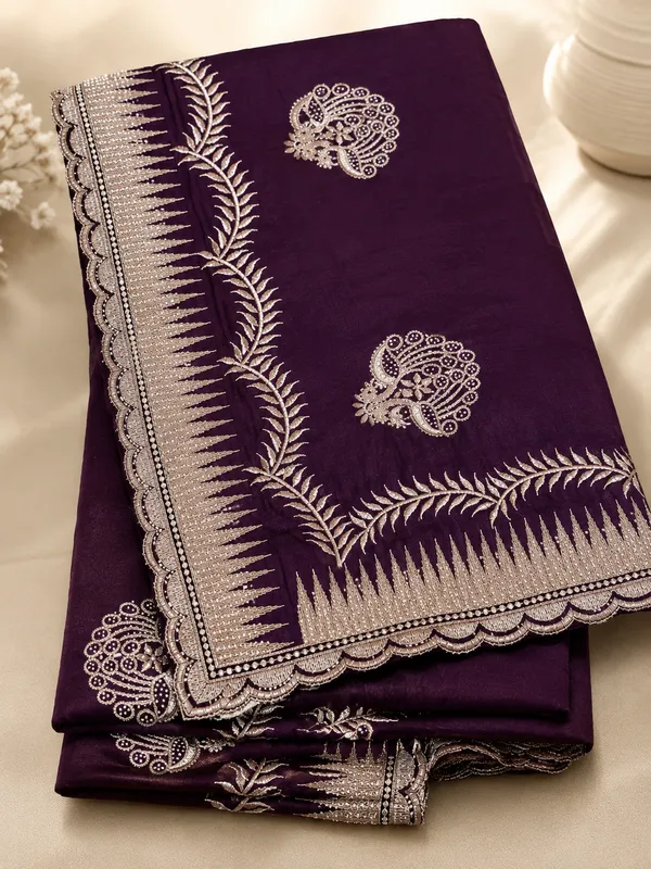 Purple_Embroidered_Saree_For_Women