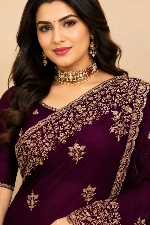 Maroon_Embroidered_Ethnic_Saree_For_Women