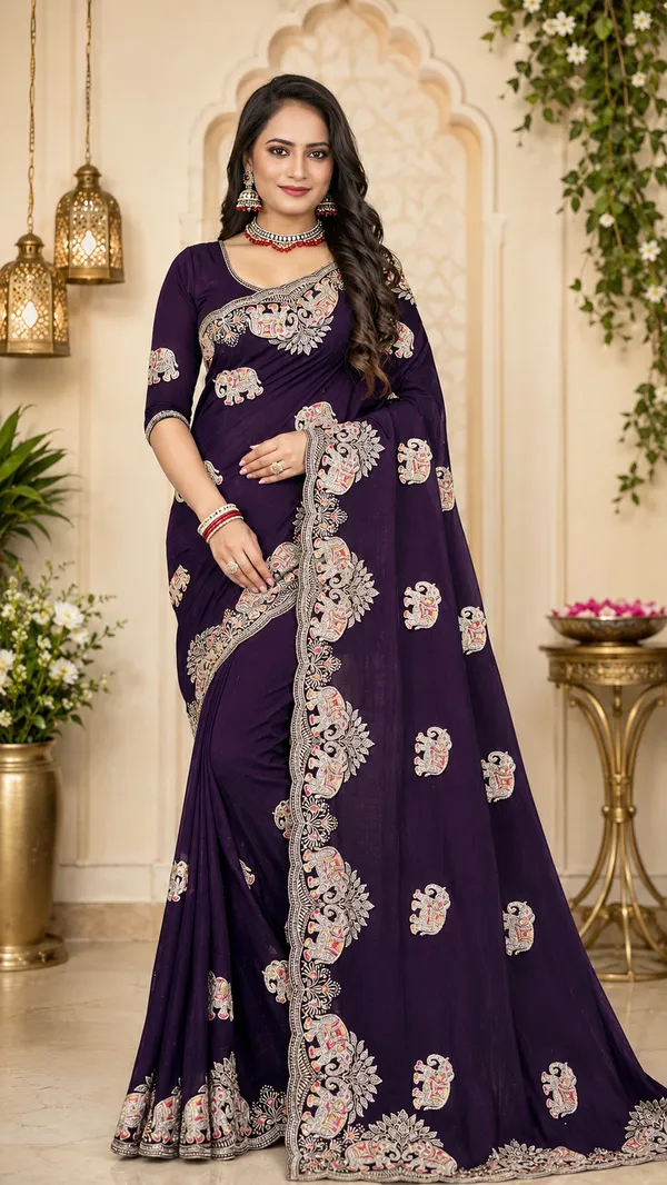 Purple_Embroidered_Saree_for_Women
