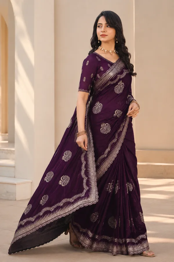 Purple_Embroidered_Saree_For_Women