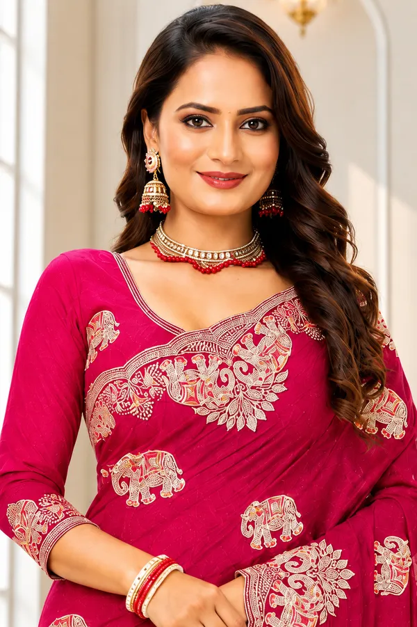 Magenta_Embellished_Saree_for_Women