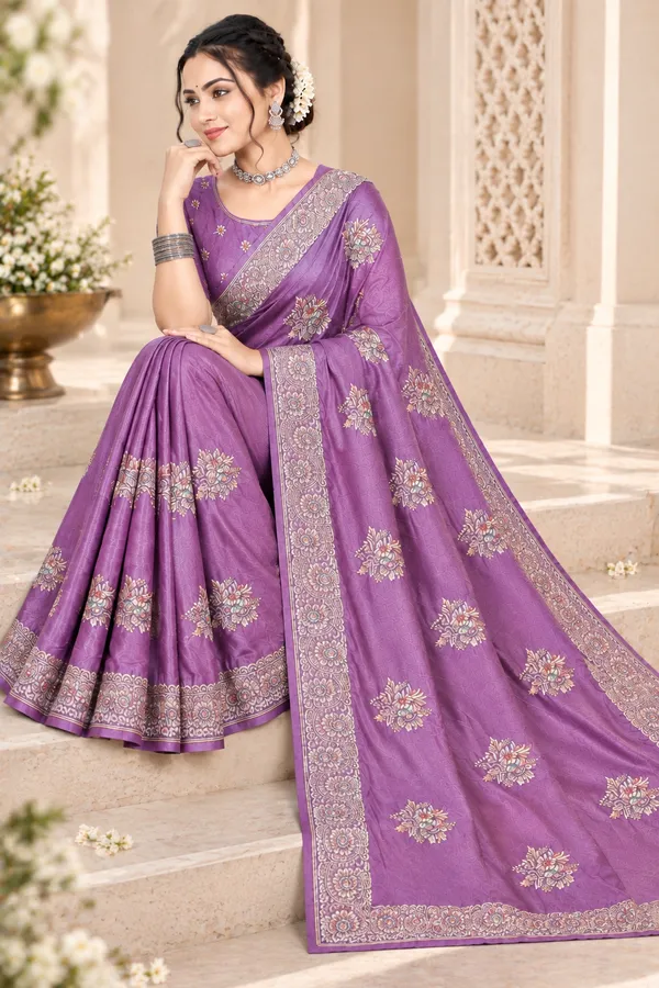 Purple_Embroidered_Saree_For_Women