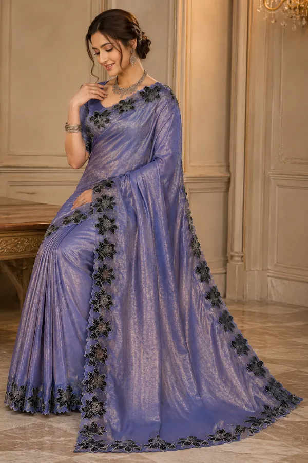 Lavender_Floral_Border_Saree_For_Women