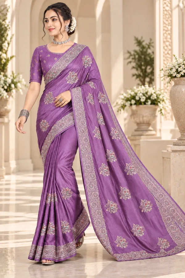 Purple_Embroidered_Saree_For_Women