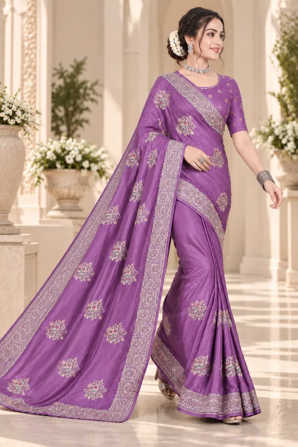 Purple_Embroidered_Saree_For_Women