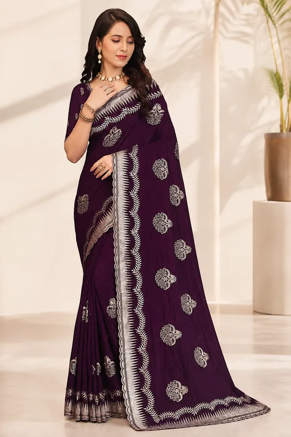 Purple_Embroidered_Saree_For_Women