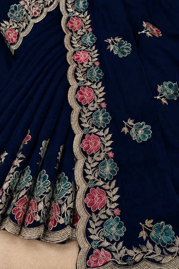 Purple_Floral_Embroidered_Saree_For_Women
