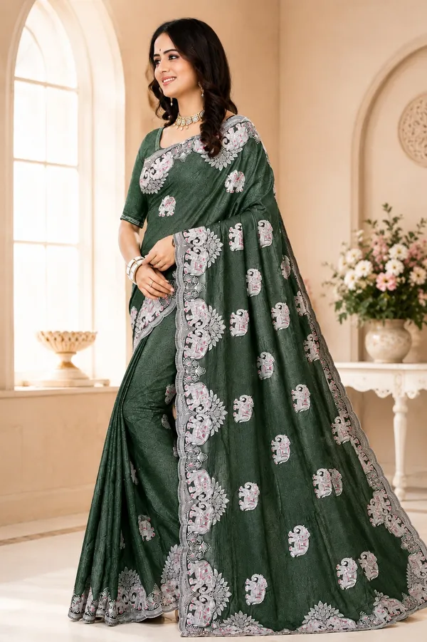 Green_Silk_Embroidered_Saree_For_Women