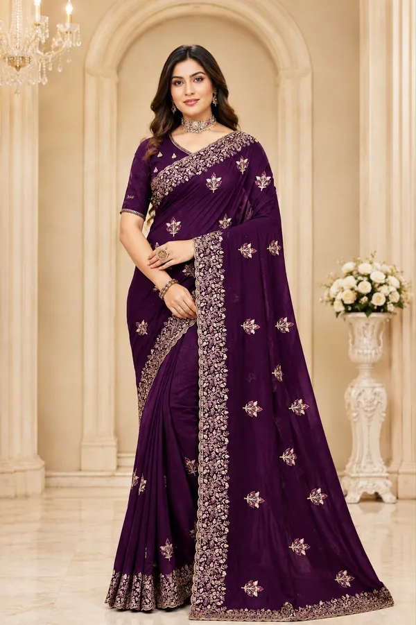 Maroon_Embroidered_Ethnic_Saree_For_Women