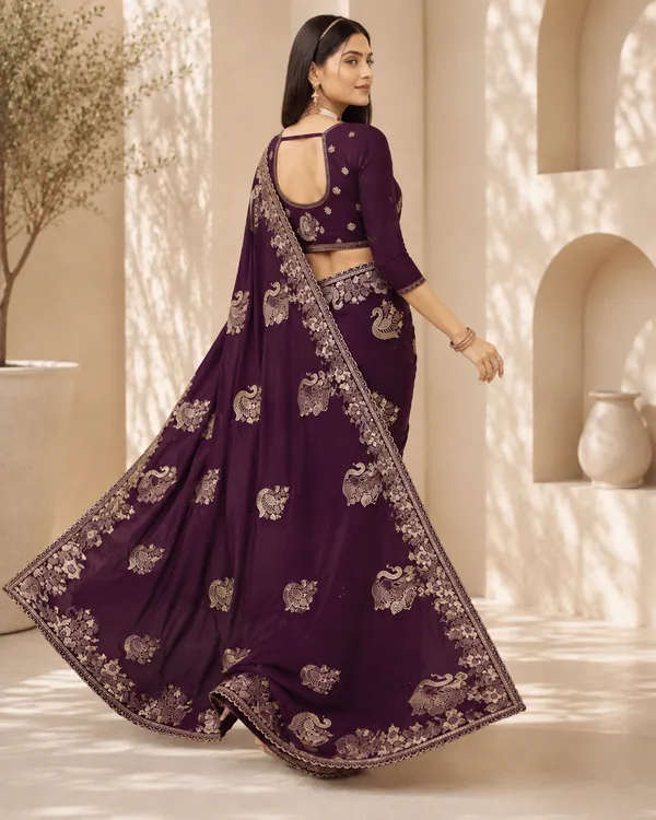 Purple_Embroidered_Saree_For_Women